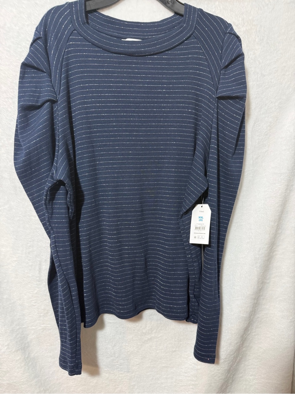 Striped Navy Long Sleeve Crew Top